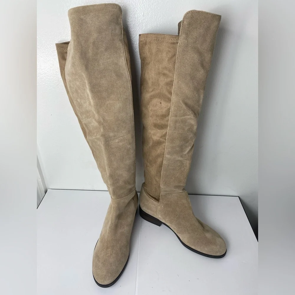 Lucky Brand 6 Wide Women's Over-the-Knee Suede Boots in Light Taupe